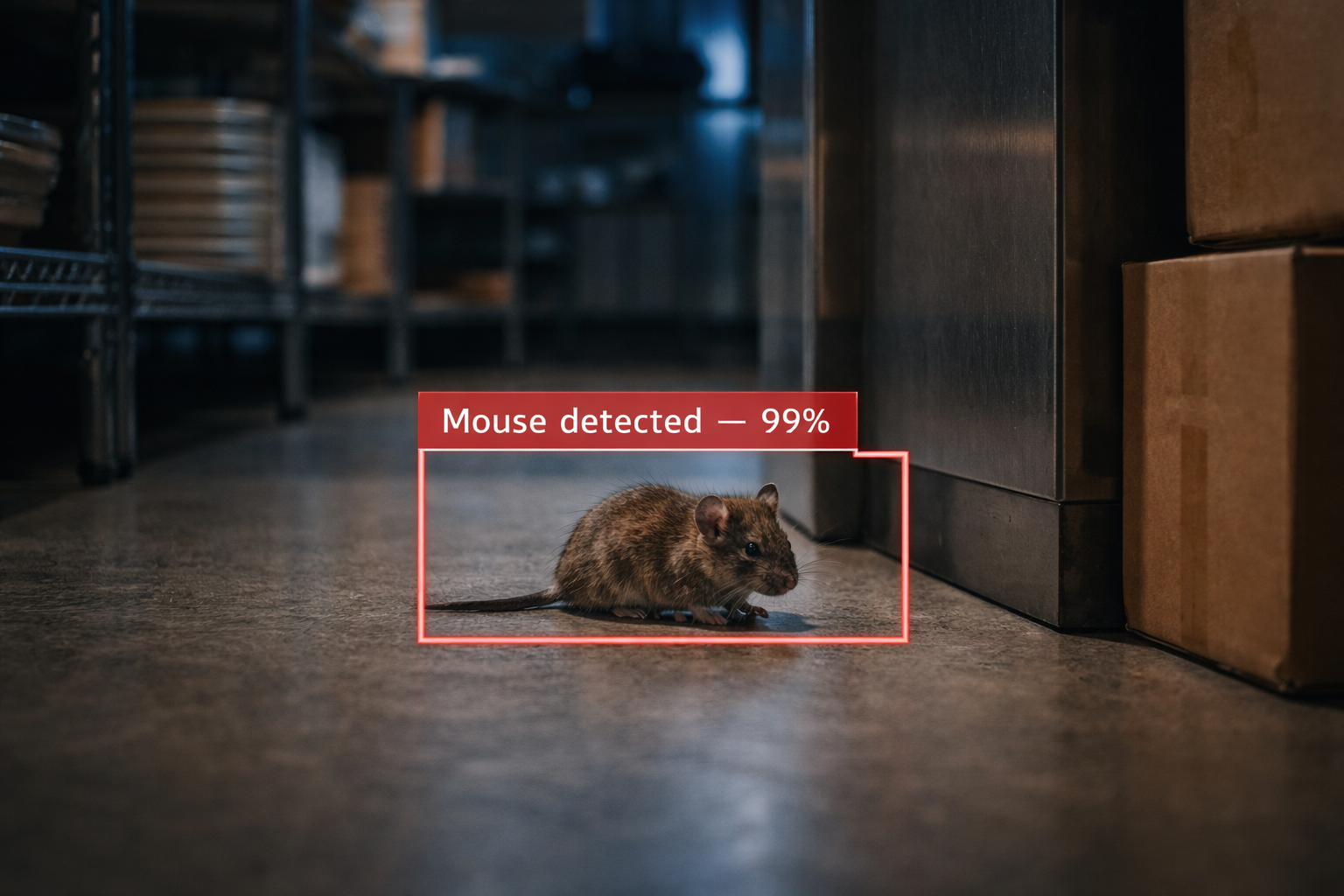 AI beeldherkenning detecteert muis met 99% zekerheid